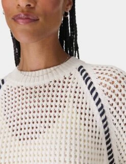 Sweaty Betty Tides High Whipstitch Jumper - Lily White -The Sports Edit sweaty betty tides high whipstitch jumper lily white sb10212 4