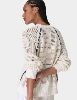 Sweaty Betty Tides High Whipstitch Jumper - Lily White -The Sports Edit sweaty betty tides high whipstitch jumper lily white sb10212 5