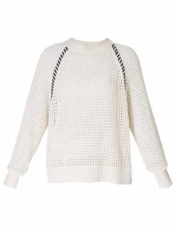 Sweaty Betty Tides High Whipstitch Jumper - Lily White -The Sports Edit sweaty betty tides high whipstitch jumper lily white sb10212 7