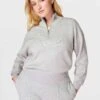 Sweaty Betty Timeless Track Top - Light Grey Marl -The Sports Edit sweaty betty timeless track top light grey marl sb9478 1