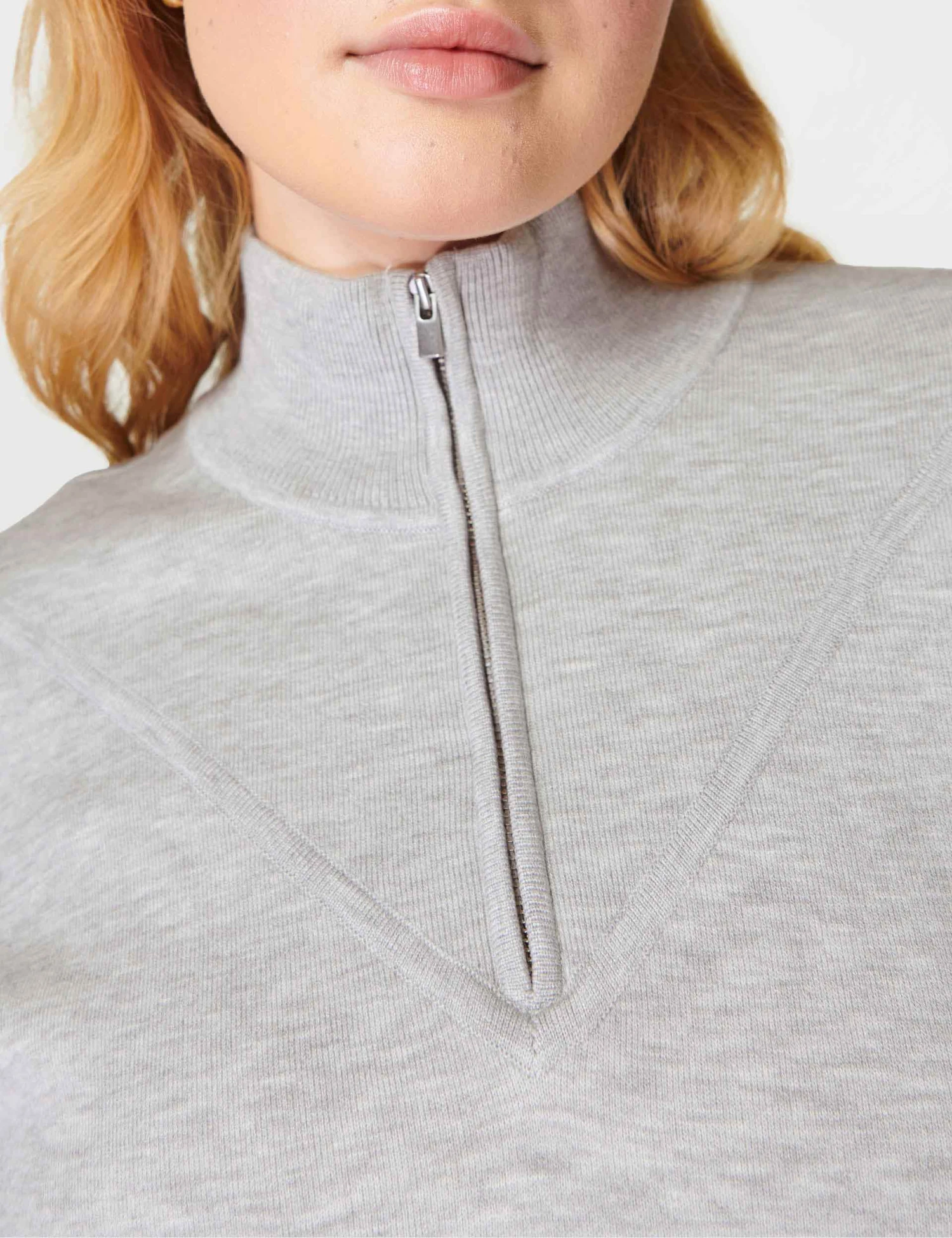 Sweaty Betty Timeless Track Top - Light Grey Marl 4 Sweaty Betty Timeless Track Top - Light Grey Marl - Image 2