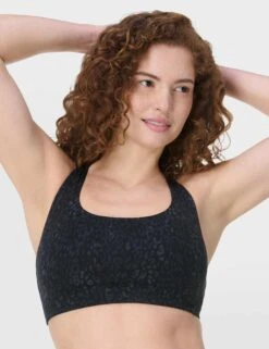 Sweaty Betty Ultimate Studio Racerback Bra - Black Panther Print -The Sports Edit sweaty betty ultimate studio racerback bra black panther print sb10034a 3