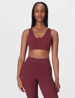 Sweaty Betty Ultimate Studio Voop Bra - Garnet Red