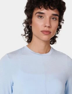 Sweaty Betty Wrap Front Long Sleeve Top - Breeze Blue -The Sports Edit sweaty betty wrap front long sleeve top breeze blue sb9464 5