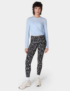 Sweaty Betty Wrap Front Long Sleeve Top - Breeze Blue -The Sports Edit sweaty betty wrap front long sleeve top breeze blue sb9464 7
