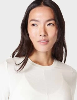 Sweaty Betty Wrap Front Long Sleeve Top - Lily White -The Sports Edit sweaty betty wrap front long sleeve top lily white sb9464 4