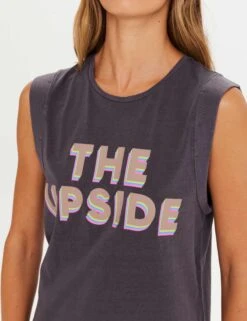 Muscle Tank - Washed Black -The Sports Edit the upside muscle tank washed black USW323125 2