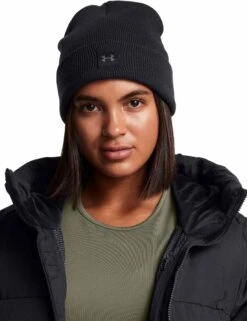 Under Armour Halftime Cuff Beanie - Black/Castlerock -The Sports Edit under armour halftime cuff beanie black castlerock 1373101 003 3