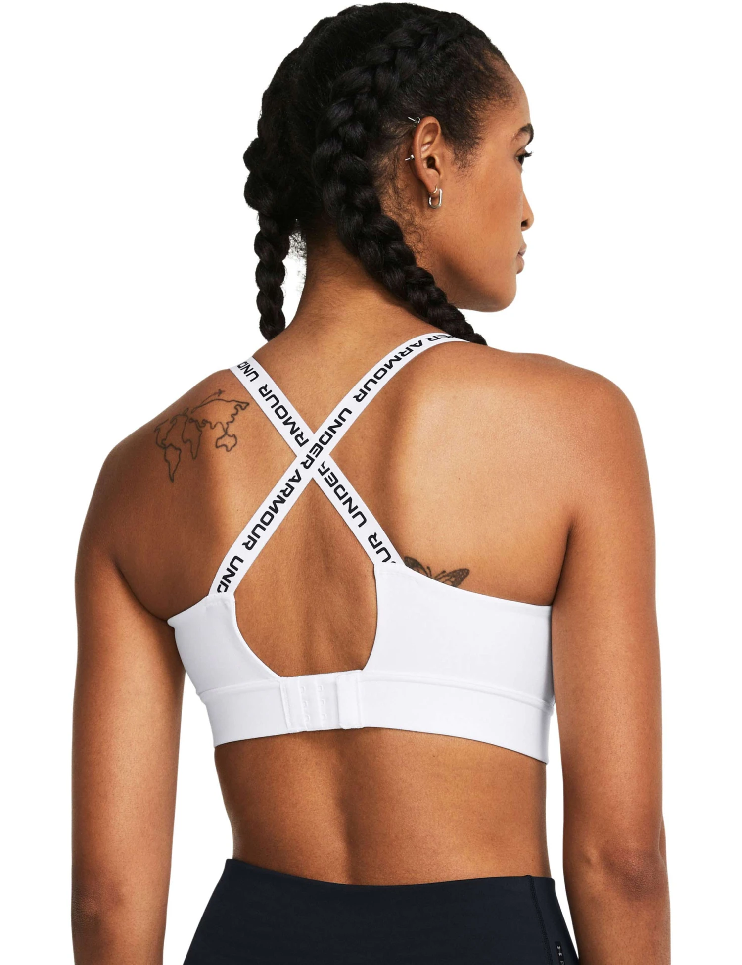 Under Armour Infinity 2.0 Mid Sports Bra - White/Black 4 Under Armour Infinity 2.0 Mid Sports Bra - White/Black - Image 2