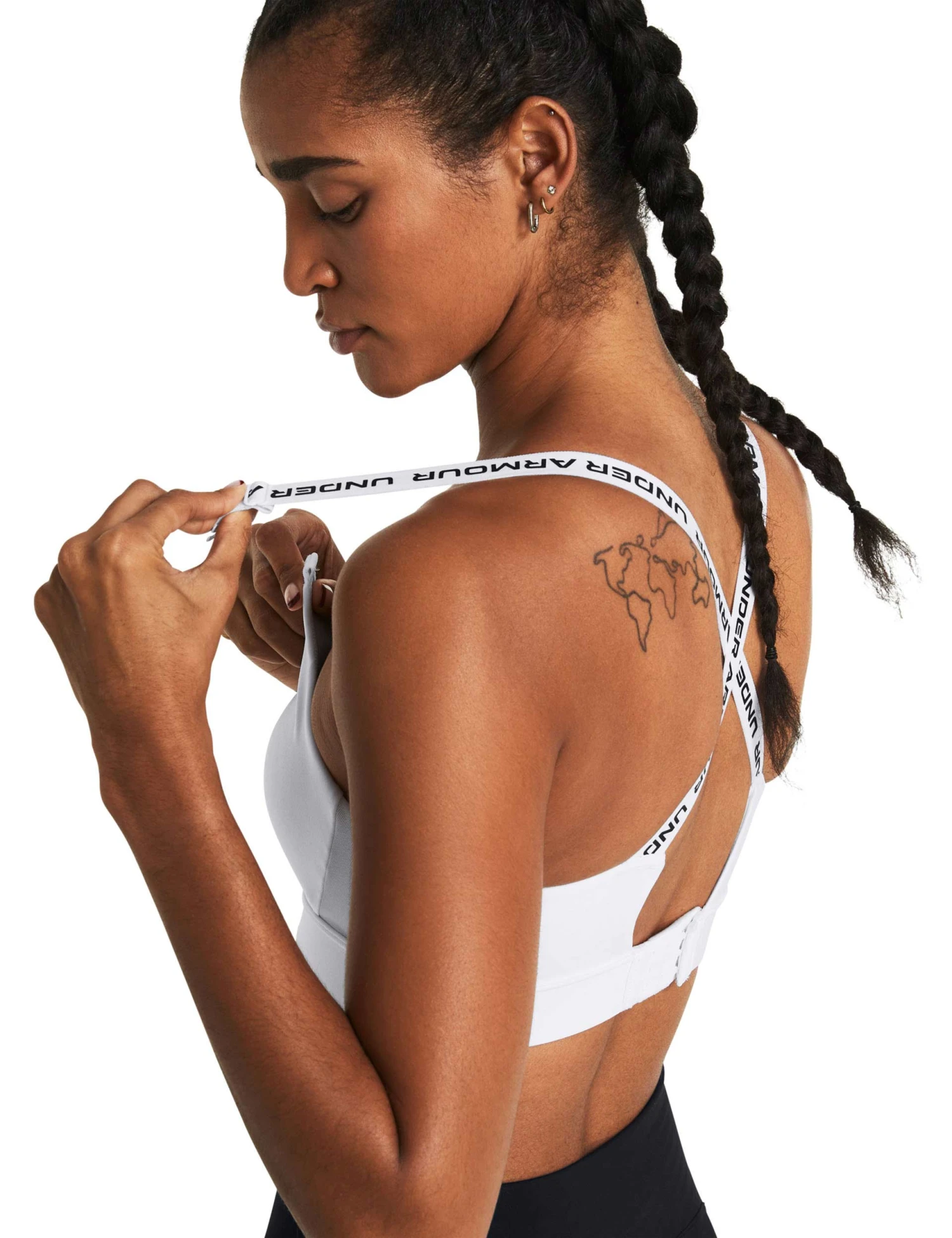 Under Armour Infinity 2.0 Mid Sports Bra - White/Black 5 Under Armour Infinity 2.0 Mid Sports Bra - White/Black - Image 3