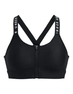 Under Armour Infinity High Zip Bra - Black/White -The Sports Edit under armour infinity high zip bra black white 1373860 001 1