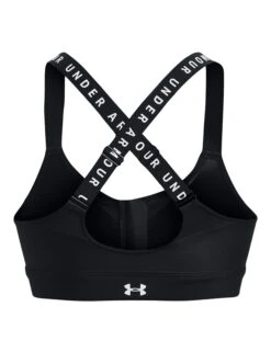 Under Armour Infinity High Zip Bra - Black/White -The Sports Edit under armour infinity high zip bra black white 1373860 001 4