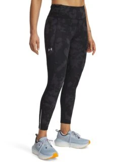 Under Armour Launch Printed Ankle Tights - Black/Reflective