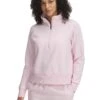 Under Armour Rival Fleece 1/2 Zip - Prime Pink/White -The Sports Edit under armour rival fleece 1 2 zip pink white 1379492 647 1