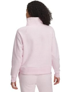 Under Armour Rival Fleece 1/2 Zip - Prime Pink/White -The Sports Edit under armour rival fleece 1 2 zip pink white 1379492 647 2