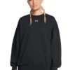 Under Armour Rival Fleece Oversized Crew - Black/White -The Sports Edit under armour rival fleece oversized crew black white 1386463 001 2