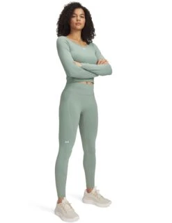 Under Armour Train Seamless Leggings - Silica Green/White 7 Under Armour Train Seamless Leggings - Silica Green/White -The Sports Edit under armour train seamless leggings green white 1381662 348 1