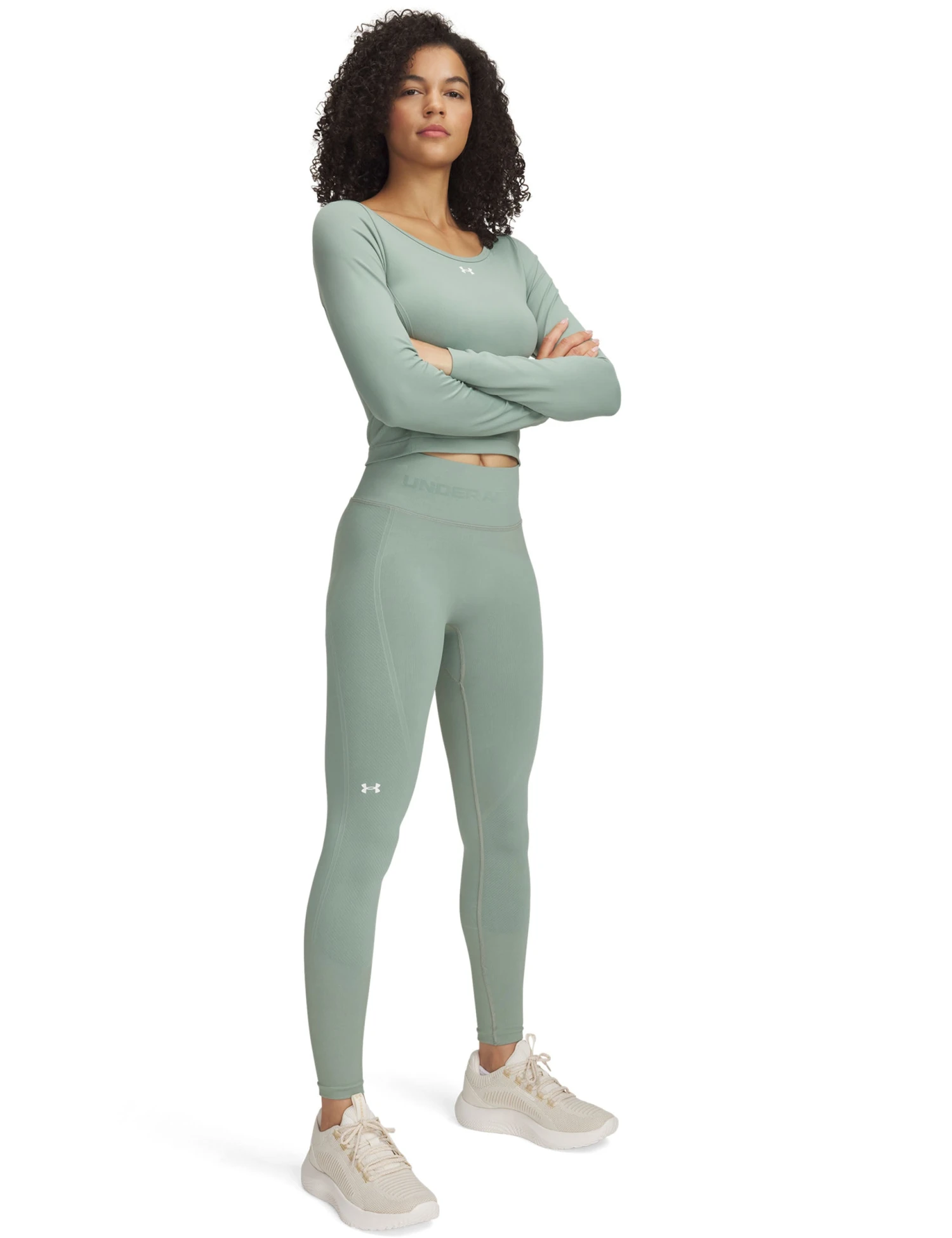 Under Armour Train Seamless Leggings - Silica Green/White 5 Under Armour Train Seamless Leggings - Silica Green/White - Image 3