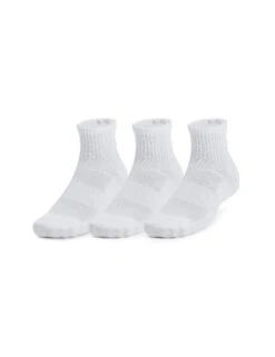 Under Armour Training Cotton 3-Pack Quarter Socks - White