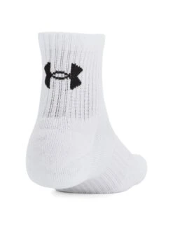 Under Armour Training Cotton 3-Pack Quarter Socks - White -The Sports Edit under armour training cotton 3 pack quarter socks white 1386372 100 4