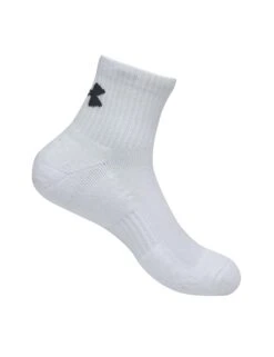 Under Armour Training Cotton 3-Pack Quarter Socks - White -The Sports Edit under armour training cotton 3 pack quarter socks white 1386372 100 5