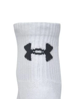 Under Armour Training Cotton 3-Pack Quarter Socks - White -The Sports Edit under armour training cotton 3 pack quarter socks white 1386372 100 6