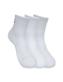Under Armour Training Cotton 3-Pack Quarter Socks - White -The Sports Edit under armour training cotton 3 pack quarter socks white 1386372 100 7