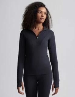 Varley Always Warm Half-Zip Base Layer Top - Black Marl