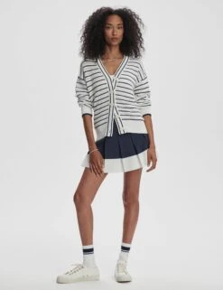Varley Antonia Relaxed Cardigan - White/Blue Nights -The Sports Edit varley antonia relaxed cardigan white blue nights var02459 6