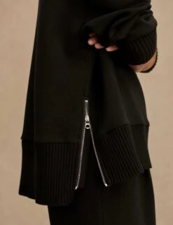 Varley Barker High-Neck Sweat - Black -The Sports Edit varley barker high neck sweat black var01763 2