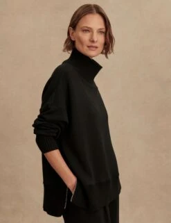 Varley Barker High-Neck Sweat - Black -The Sports Edit varley barker high neck sweat black var01763 8