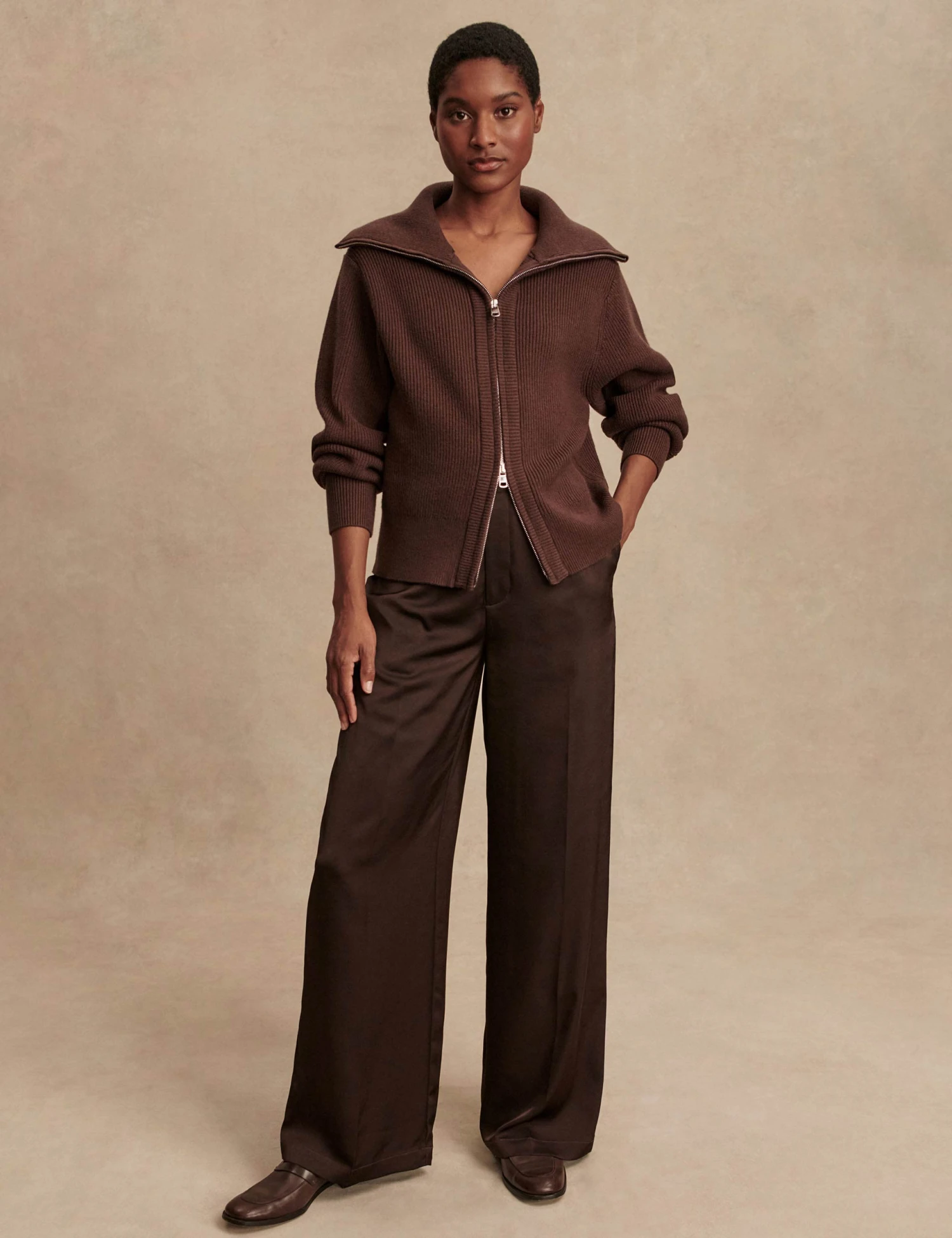 Varley Enrico Knit Jacket - Coffee Bean 8 Varley Enrico Knit Jacket - Coffee Bean - Image 6