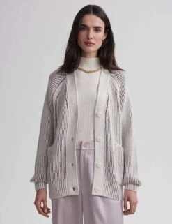 Varley Jude Plated Cardigan - Birch