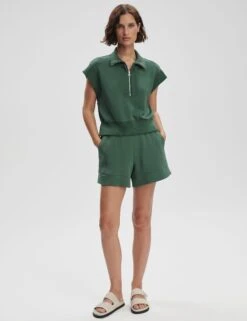 Varley Kelly Half Zip Sweat - Cilantro -The Sports Edit varley kelly half zip sweat cilantro var02599 3