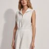 Varley Linvale Playsuit - Ivory Marl -The Sports Edit varley linvale playsuit ivory marl VAR01904 WHI 1