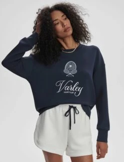 Varley Rasco Namesake Sweat - Navy/White -The Sports Edit varley rasco namesake sweat navy white var02476 5