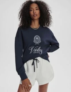 Varley Rasco Namesake Sweat - Navy/White -The Sports Edit varley rasco namesake sweat navy white var02476 6