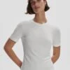 Varley Regina Fitted Tee - White -The Sports Edit varley regina fitted tee white var02420 1