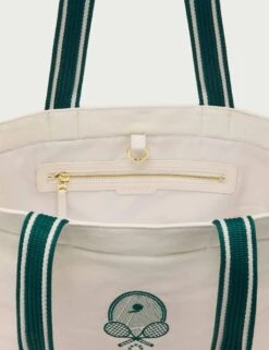 Varley Robinson Canvas Club Tote Bag - Ivory/Forest 9 Varley Robinson Canvas Club Tote Bag - Ivory/Forest -The Sports Edit varley robinson canvas club tote bag ivory forest var02413 5