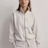 Varley Roxbury Zip-Through Sweat - Ivory Marl 2 Varley Roxbury Zip-Through Sweat - Ivory Marl -The Sports Edit varley roxbury zip through sweat ivory marl VAR01572 1