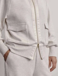 Varley Roxbury Zip-Through Sweat - Ivory Marl 8 Varley Roxbury Zip-Through Sweat - Ivory Marl -The Sports Edit varley roxbury zip through sweat ivory marl VAR01572 7