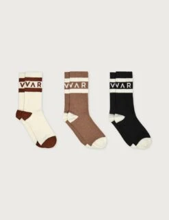 Varley Spencer Sock 3 Pack - Egret/Chanterelle/Black