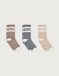 Varley Spencer Sock 3 Pack Marl - Acorn/Charcoal/Sand