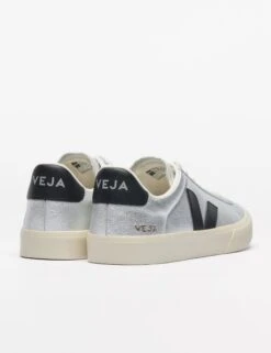 Veja Campo Leather - Silver Black -The Sports Edit veja w campo leather trainers silver black cp0520786 4