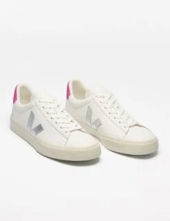 Veja Campo Leather - White Silver Ultraviolet -The Sports Edit veja w campo leather trainers white silver ultraviolet cp0520788 2