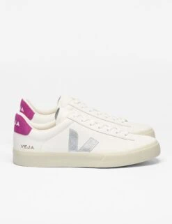 Veja Campo Leather - White Silver Ultraviolet -The Sports Edit veja w campo leather trainers white silver ultraviolet cp0520788 3