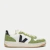 Veja V-10 Leather - White Black Kiwi 2 Veja V-10 Leather - White Black Kiwi -The Sports Edit veja w v 10 leather trainers white black kiwi vi0220866 1