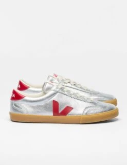 Veja Volley Leather - Silver Pepper -The Sports Edit veja w volley leather trainers silver pepper vo2020881 3